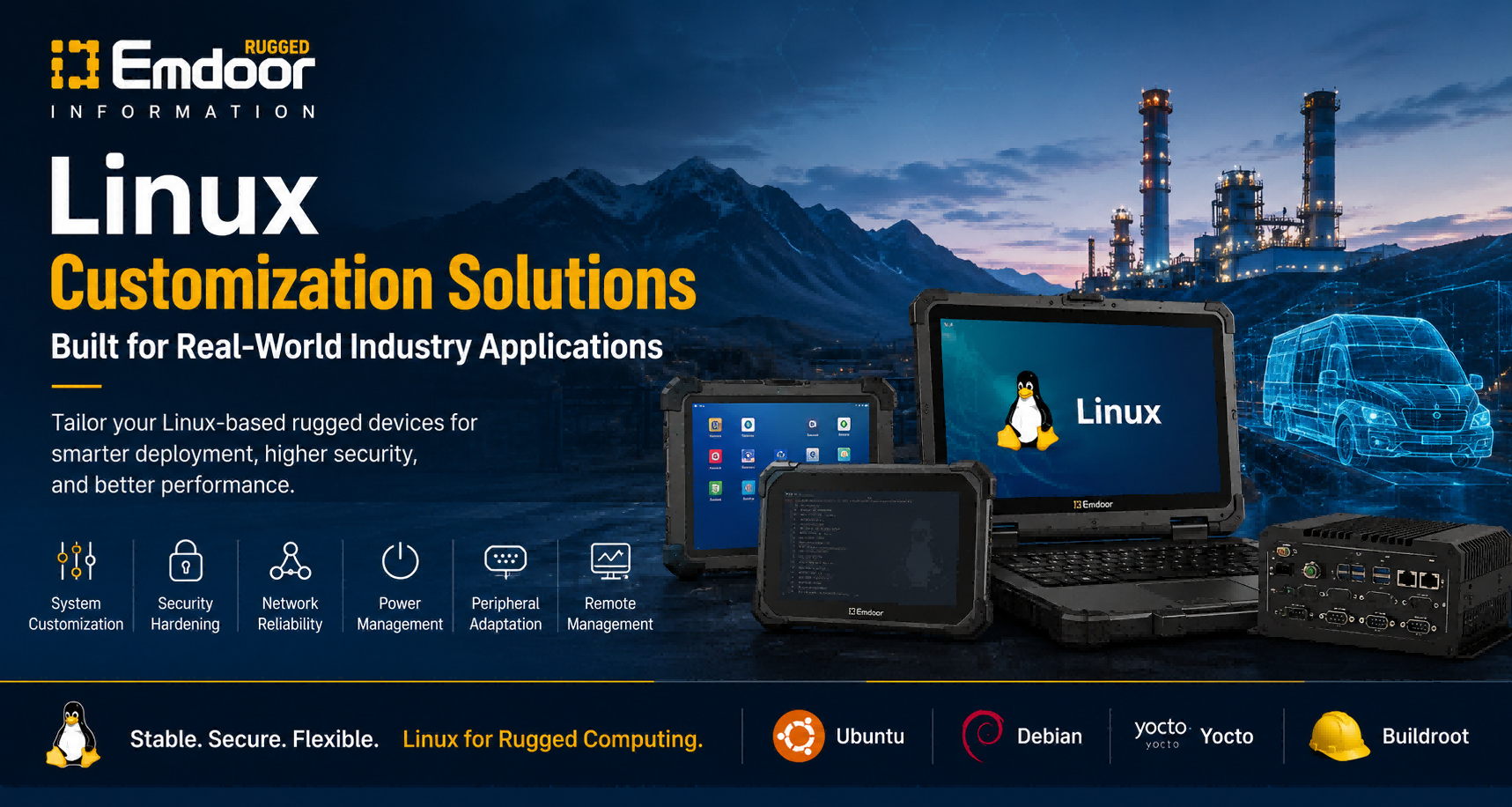 Soluciones de personalización de Linux para dispositivos resistentes: Creadas para aplicaciones industriales del mundo real