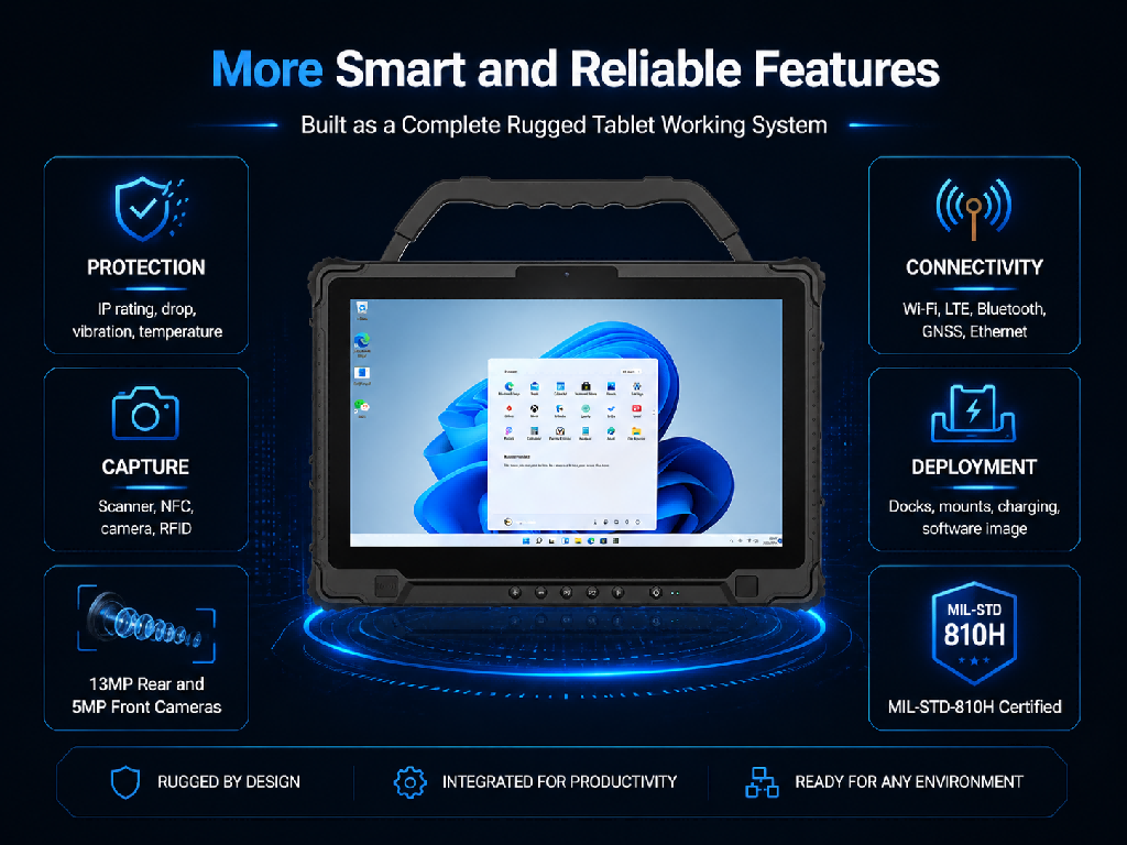 Tableta rugosa integrated rugged device design