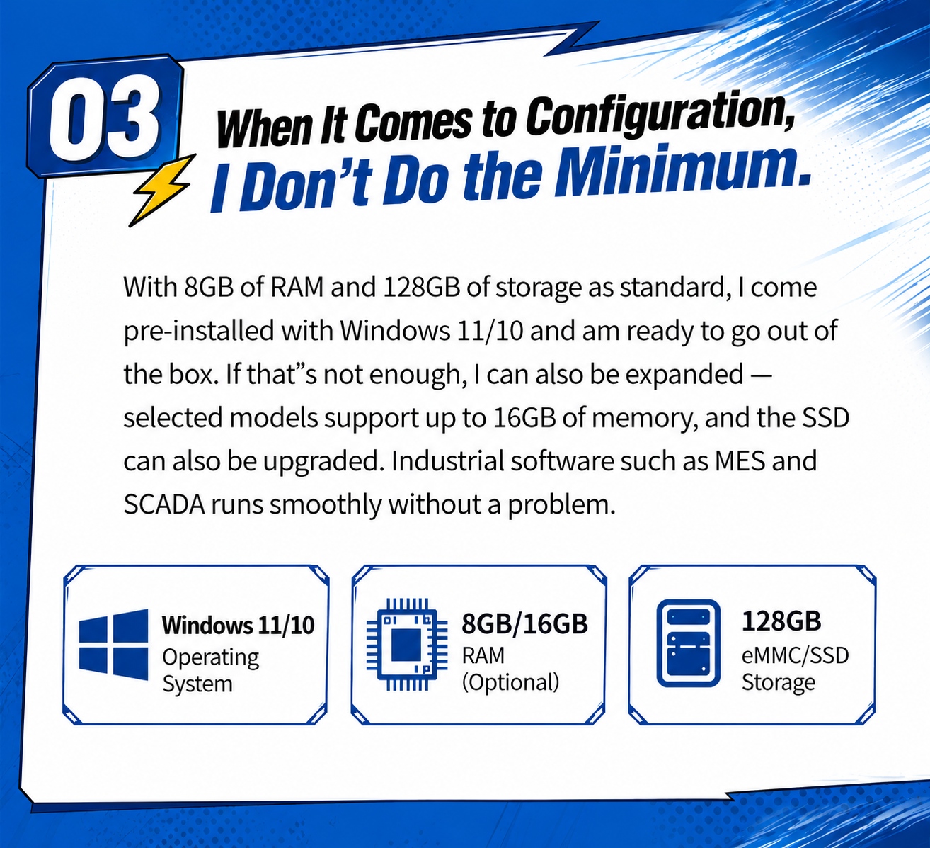 N5100 rugged terminal Windows 11 10 memOy and stOage configuration
