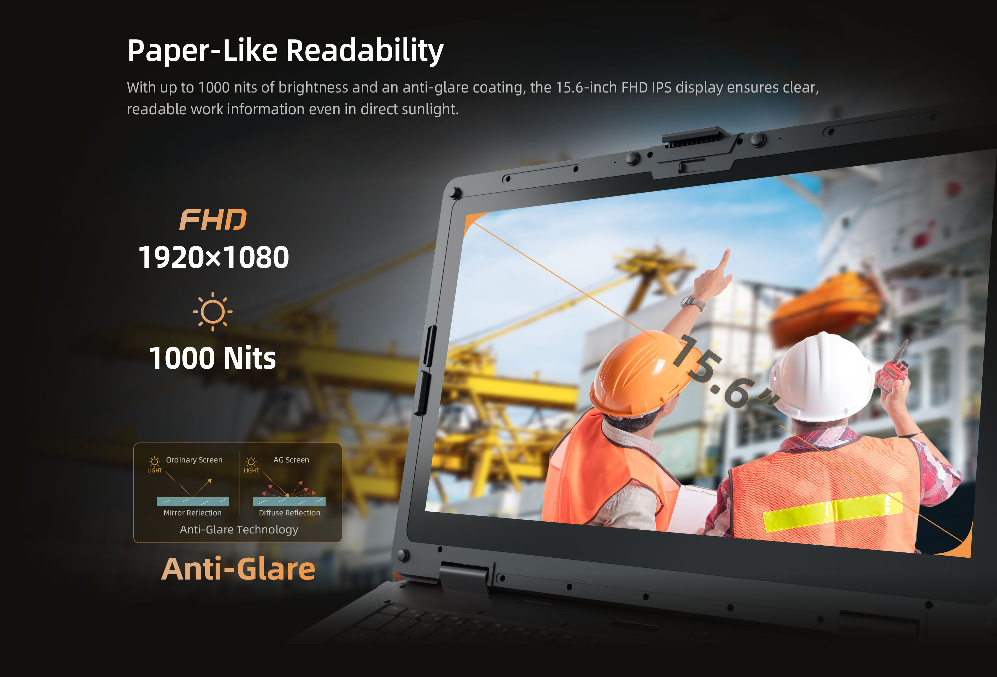 EM-A15 15.6-inch FHD 1000 Nits High Brightness Display Mobile